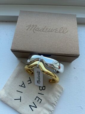 Madewell Sculpted Wavy Cuff Bracelet - Gold & Silver Tones